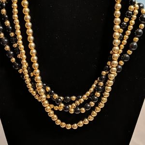 Classy style multi-strand beaded necklace